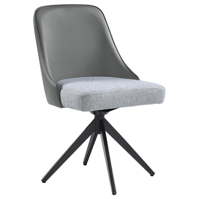 Paulita - Upholstered Swivel Side Chairs (Set of 2) - Gray And Gunmetal