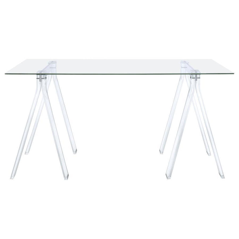 Amaturo - Glass Top Acrylic Writing Desk - Clear