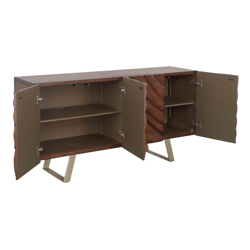 Mojave - Four Door Credenza - Brown / Champagne