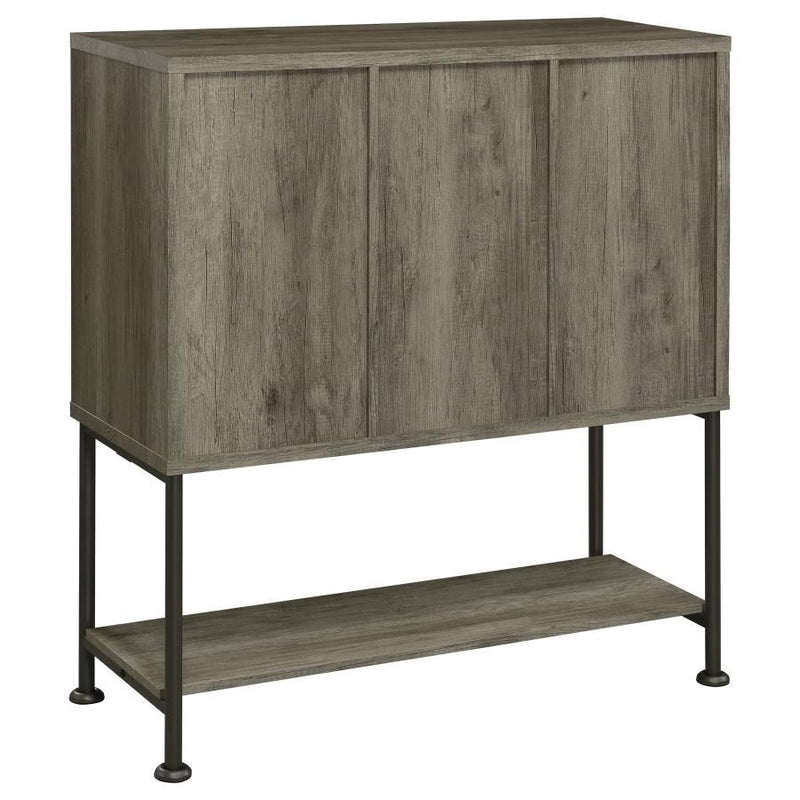 Claremont - Sliding Door Bar Cabinet With Lower Shelf - Gray Driftwood