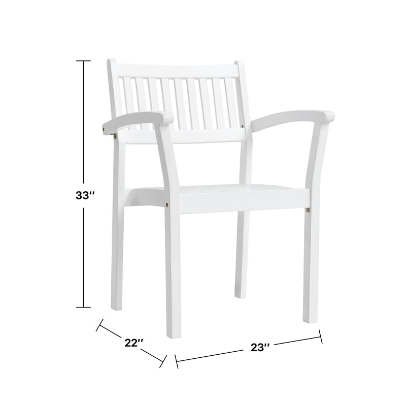 Bradley Outdoor Patio Wood Garden Stacking Armchair (Set of 2)