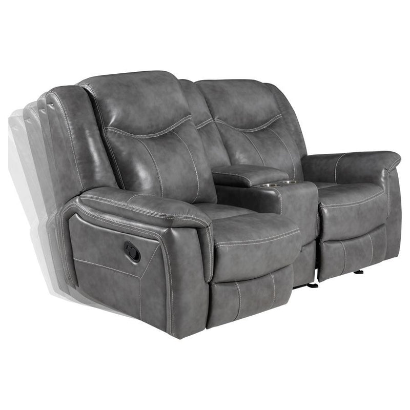 Conrad - Upholstered Motion Loveseat - Cool Gray