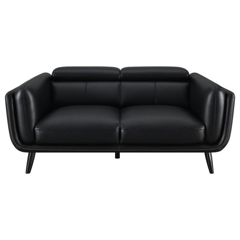 Shania - Track Arms Loveseat With Tapered Legs - Black