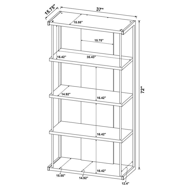 Loomis - 4-Shelf Bookshelf - Whitewashed Gray