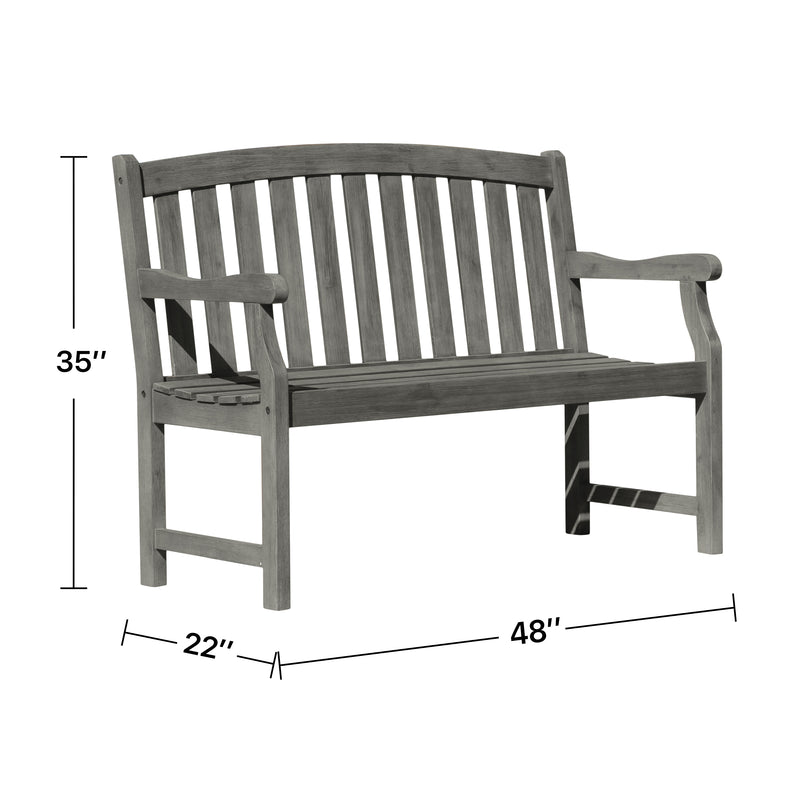 Renaissance Outdoor Patio 4-foot  Hand-scraped Wood Garden Bench