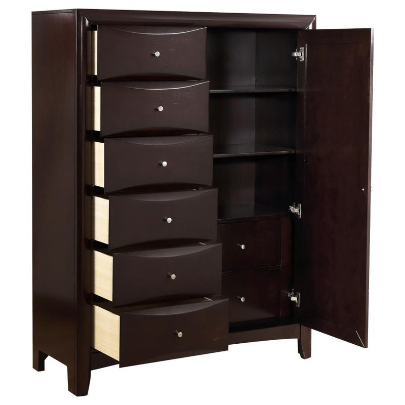 Phoenix - 6-Drawer Door Chest - Deep Cappuccino