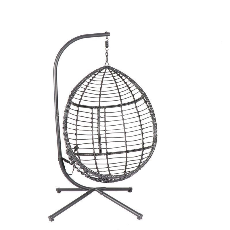 Swing Egg Chair With Stand, High-Quality Modern Design, 37.4x37.4x76.77 (Red)