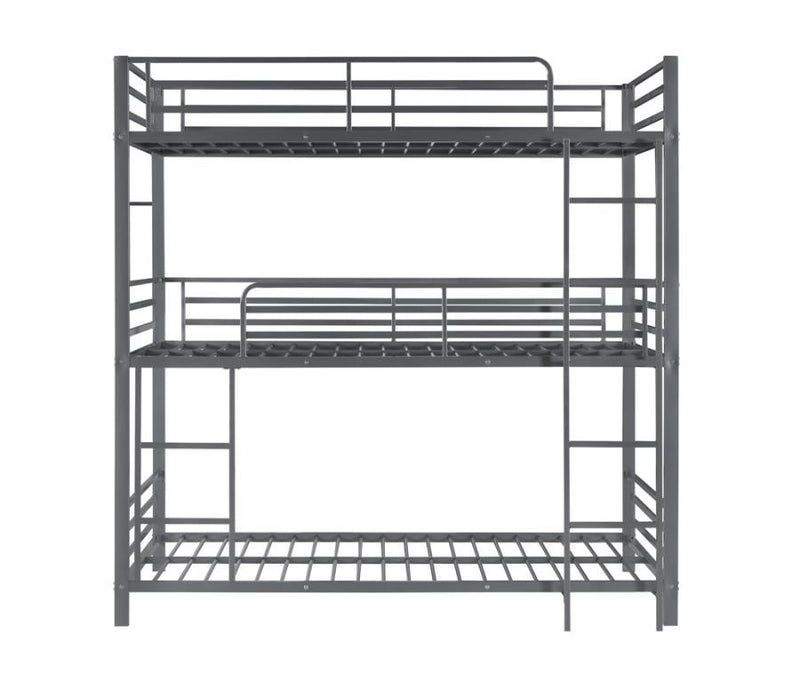 Maynard - Metal Triple Twin Bunk Bed - Gunmetal