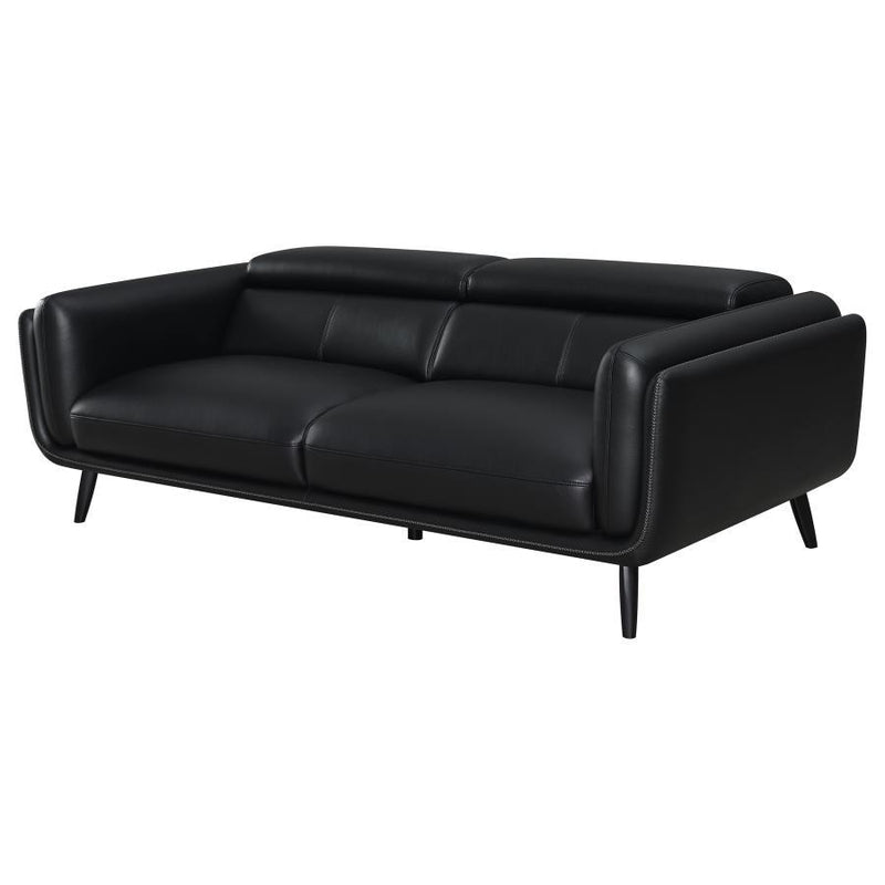 Shania - Track Arms Sofa With Tapered Legs - Black