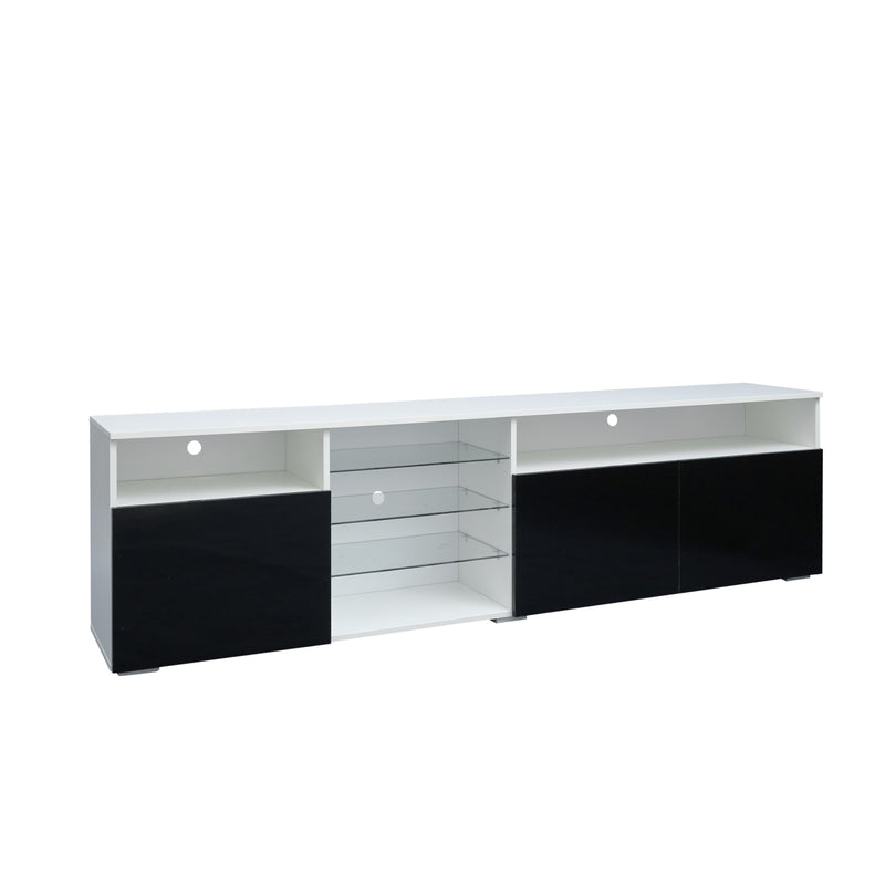 TV Stand High Gloss Doors Modern TV Stand LED(White/Black)