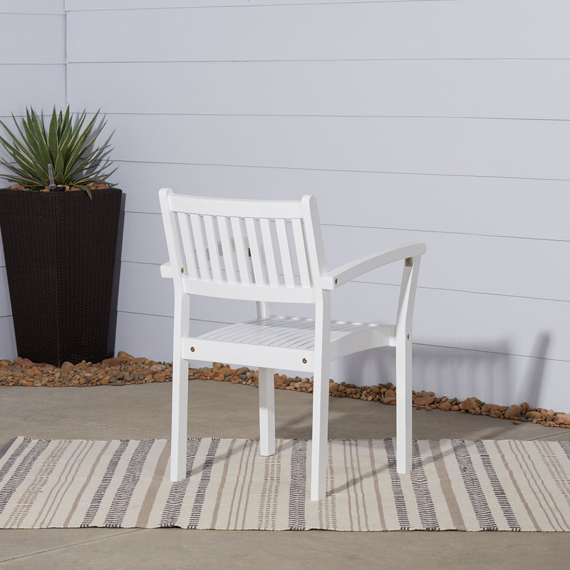 Bradley Outdoor Patio Wood Garden Stacking Armchair (Set of 2)