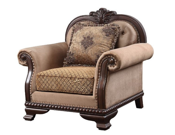 Chateau De Ville - Chair - Fabric & Espresso Finish