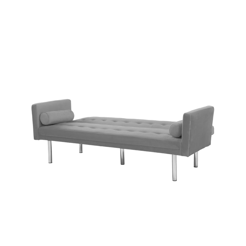 Square arm sleeper sofa Grey VELVET ***Not available for sale on Walmart***