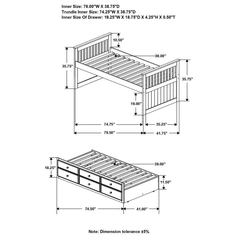 Rochford - Captain'S Bed With Storage Trundle