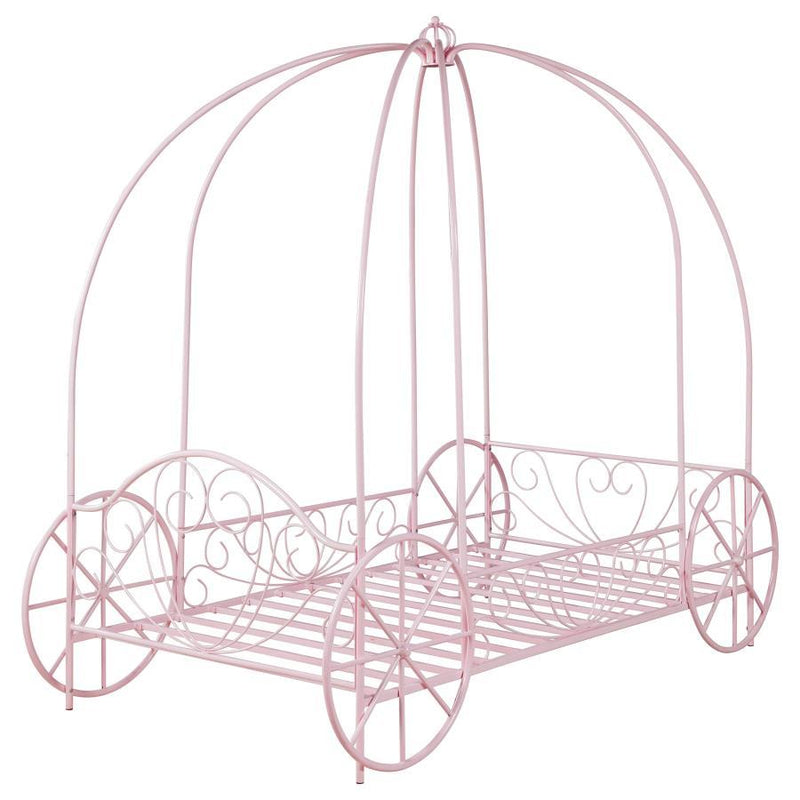 Massi - Twin Canopy Bed - Powder Pink