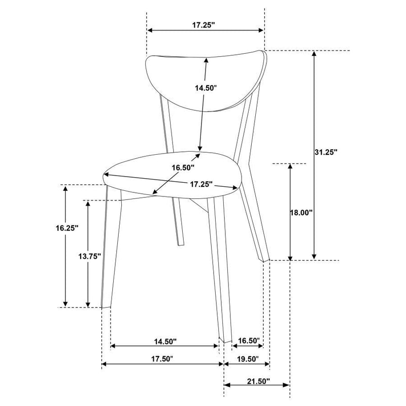 Elowen - Dining Side Chair (Set of 2) - Light Walnut And Brown