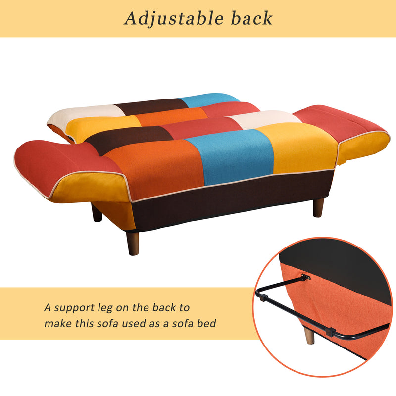 [VIDEO provided] U_STYLE Small Space Colorful Sleeper Sofa, Solid Wood Legs