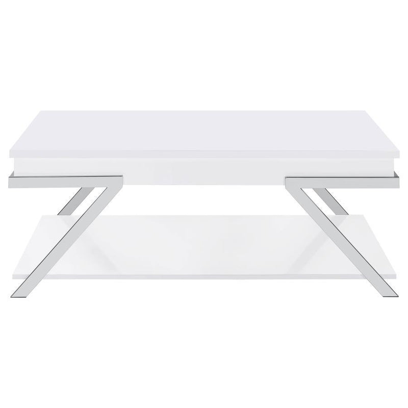 Marcia - Rectangular Lift Top Coffee Table - White High Gloss