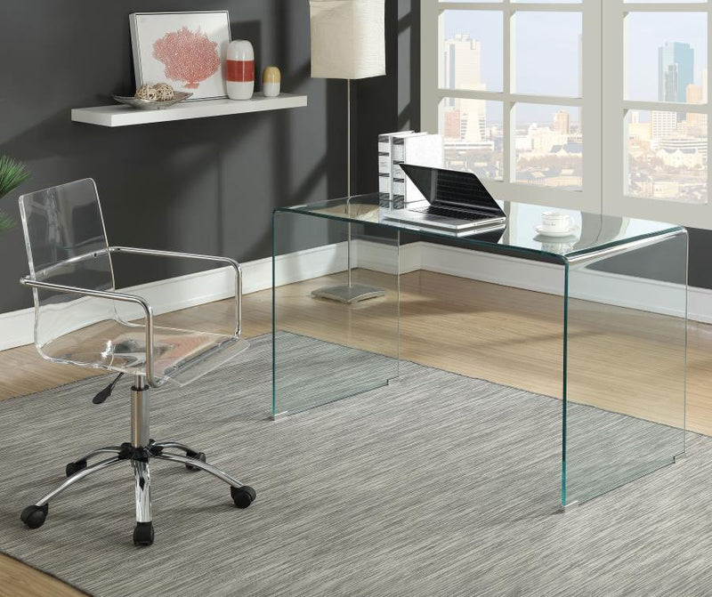 Ripley - Glass Writing Desk - Clear