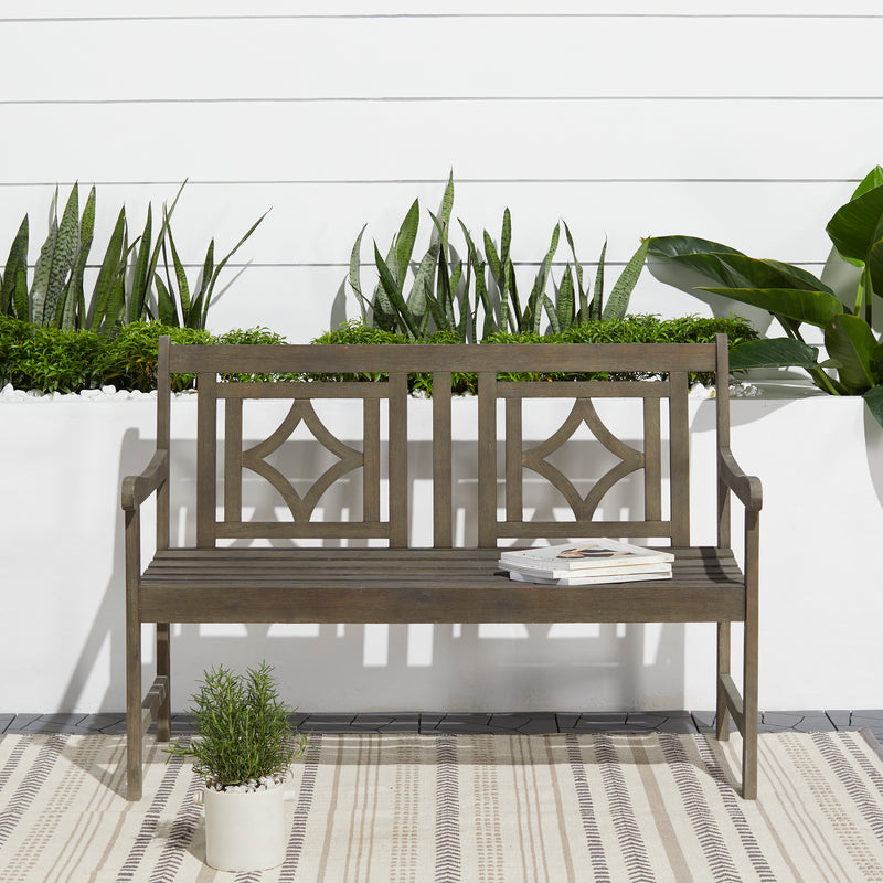 Renaissance Outdoor Patio Diamond 4-foot Hand-scraped Hardwood Bench