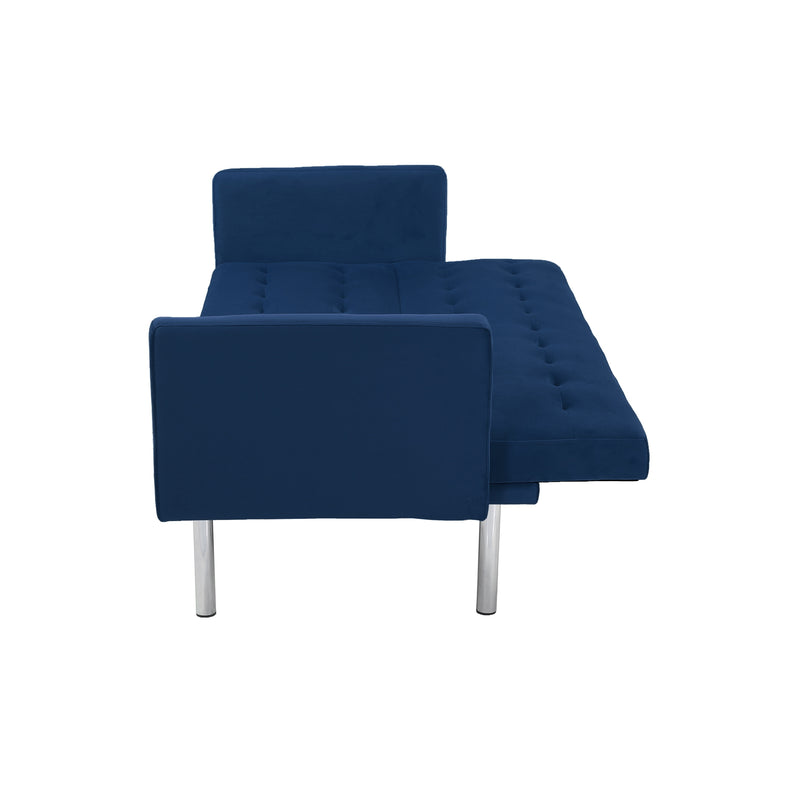 Square arm sleeper sofa Navy Blue  Velvet ***Not available for sale on Walmart***