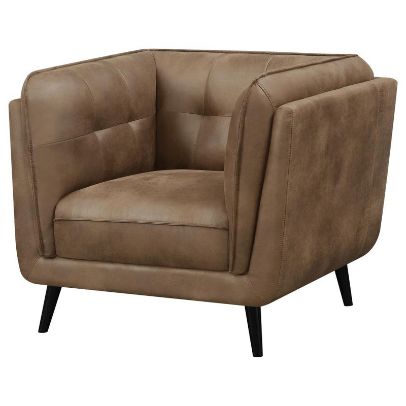 Thatcher - Upholstered Button Tufted Chair - Brown