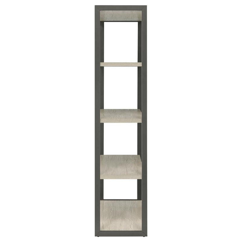 Loomis - 4-Shelf Bookcase - Whitewashed Gray