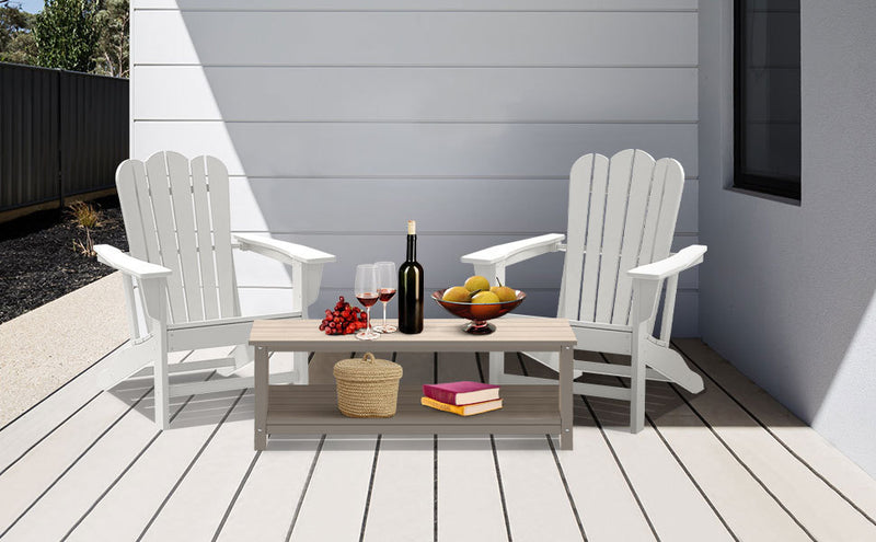 Resistant Adirondack Chair for Patio Deck Garden
 Plastic Adirondack Chair, White, 1 piece.