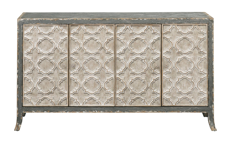 Marion - Four Door Credenza - Weathered Stone Gray