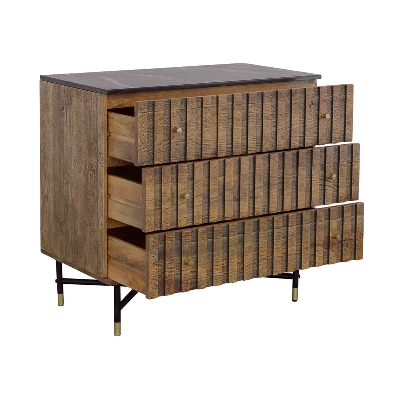 Stonington - Three Drawer Chest - Brown / Black