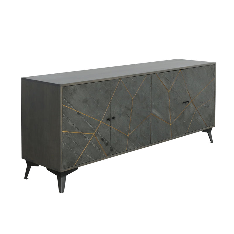 Maria - Four Door Credenza - Manor Gray