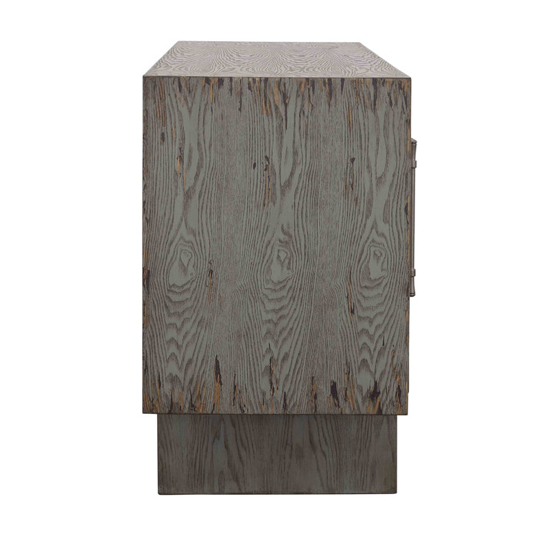 Inverness - Four Door Credenza - Blue Gray / Cream