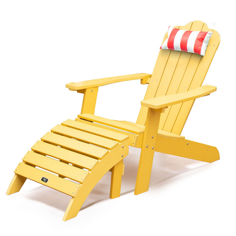 TALE Adirondack Chair Backyard Furniture Painted Seating with Cup Holder All-Weather and Fade-Resistant Plastic Wood for Lawn Outdoor Patio Deck Garden Porch Lawn Furniture Chairs Yellow