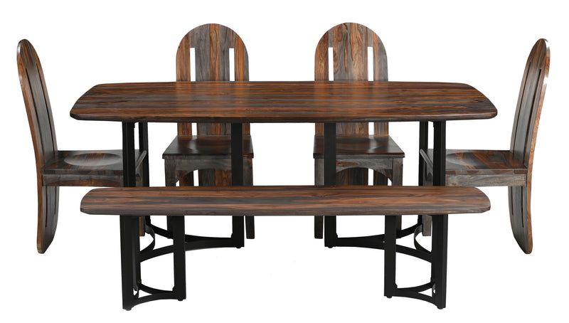 Halifax - Dining Table - Graystone / Black Powdercoat