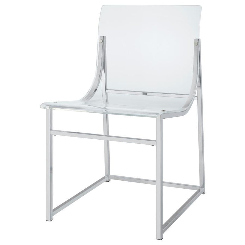 Acrylic - Dining Side Chair (Set of 2) - Clear And Chrome