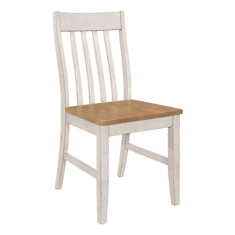 Kirby - Slat Back Side Chair (Set of 2) - Natural And Rustic Off White