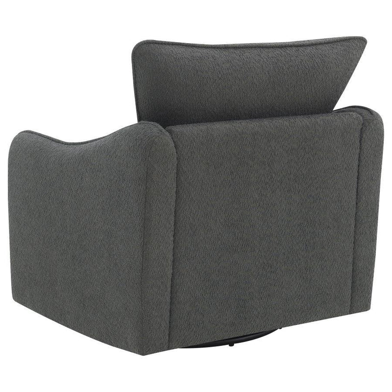 Madia - Upholstered Sloped Arm Swivel Glider Chair - Charcoal