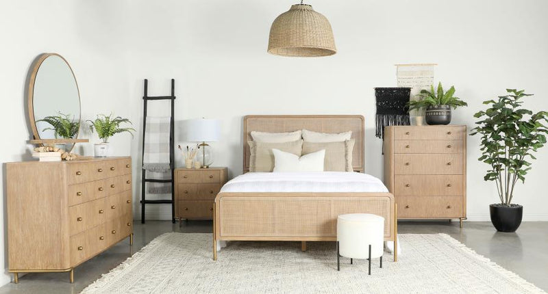 Arini - Bed With Woven Rattan Headboard