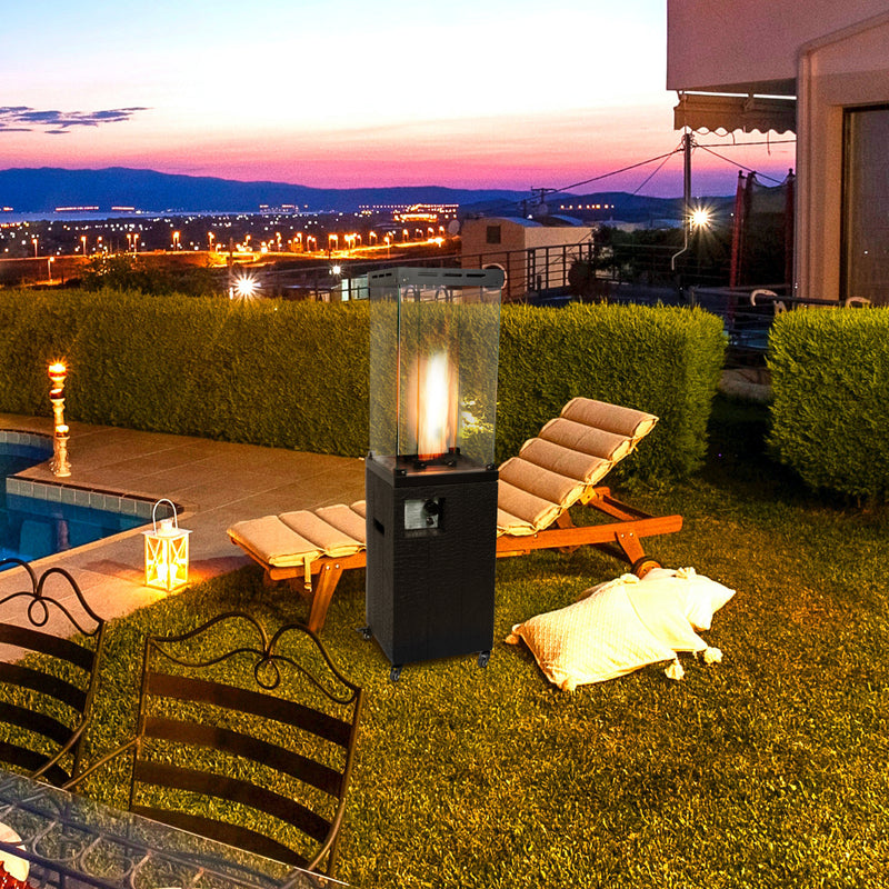 Black Outdoor Square Propane Patio Heater 41000 BTU