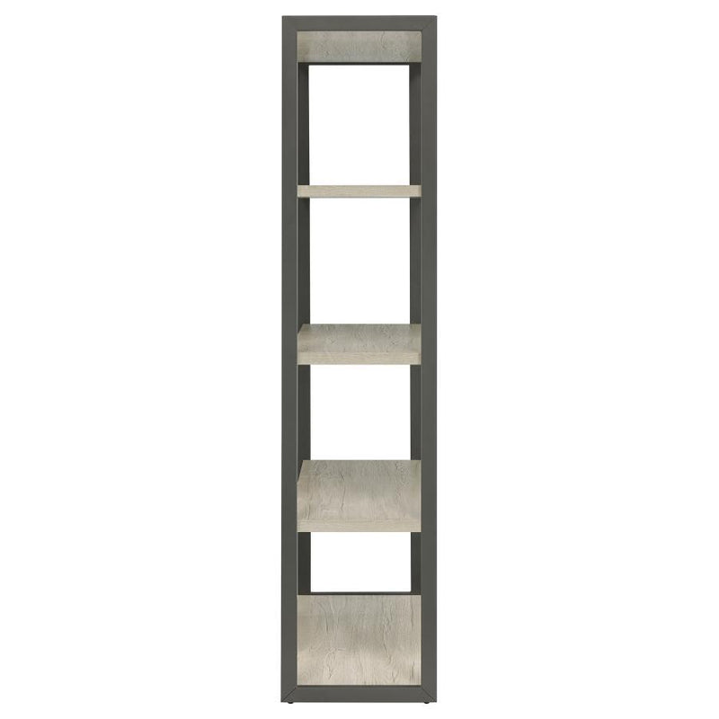 Loomis - 4-Shelf Bookcase - Whitewashed Gray