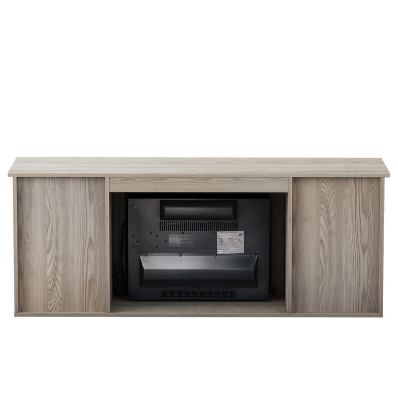 The television cabinet with an electronic fireplace，with Farmhouse Sliding Barn Door ,for TV up to 65 Inch Flat Screen MediaConsoleTable StorageCabinetWood Entertainment CenterSturdycolour：Washed Gray