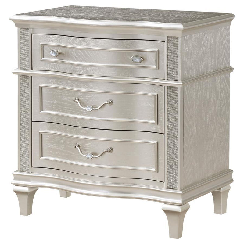 Evangeline - 3-Drawer Nightstand - Silver Oak