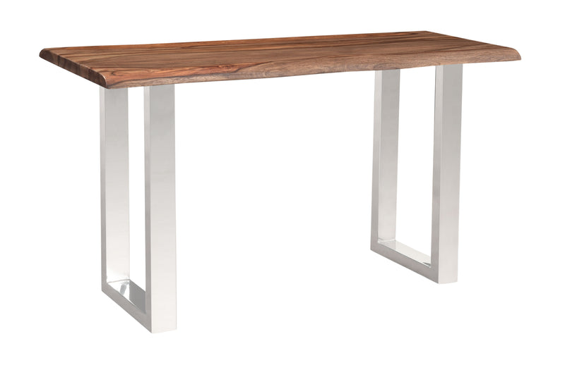 Brownstone 2.0 - Solid Wood Live Edge Topped Table With Chrome Legs