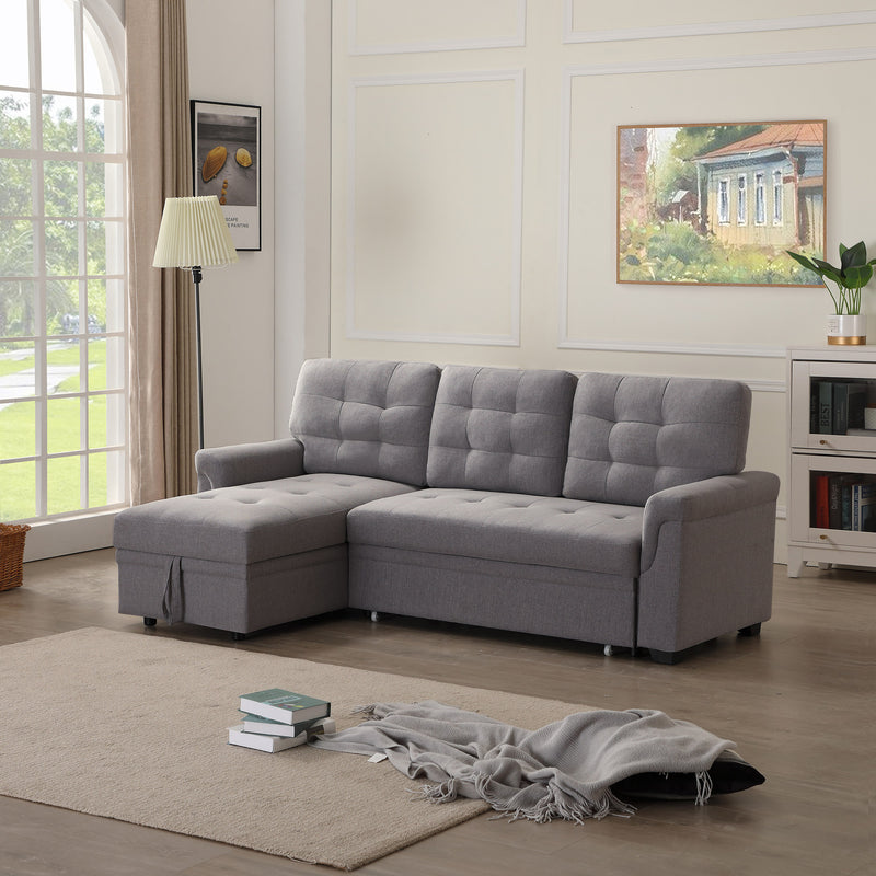 Upholstery Sleeper Sectional Sofa dark gray