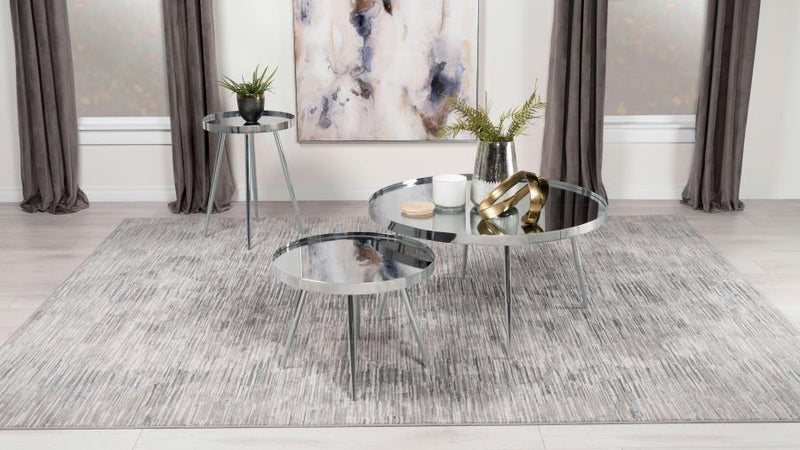 Kaelyn - Round Mirror Top End Table