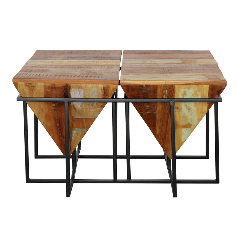 Vintage Peaks - Square Pyramid Cocktail Table - Trippton Multi