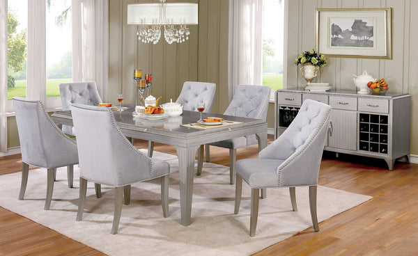 Diocles - Dining Table - Silver / Gray