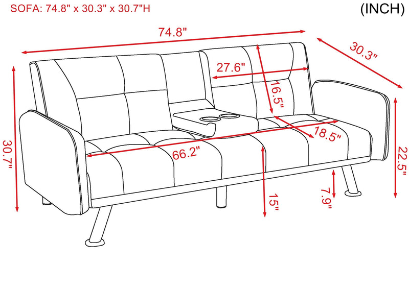 SLEEPER SOFA LIGHT GREY（same as W22339669。Size difference, See Details in page.）