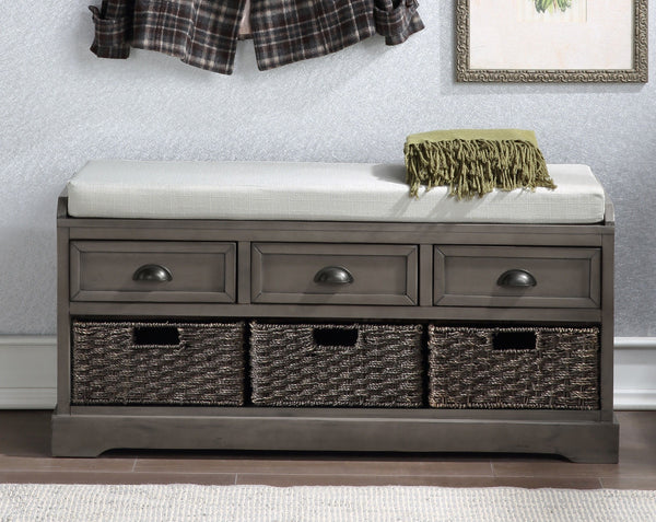 Homes Collection Wood Storage Bench