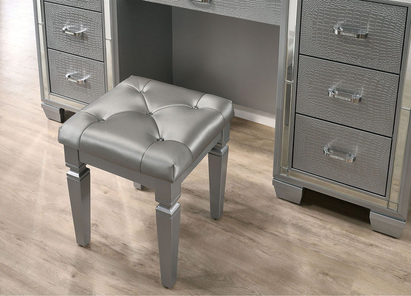 Tasmin - Vanity With Stool - Silver